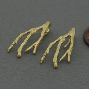 Twig Brass Pendant . Jewelry Craft Supplies . Matte Gold Plated / 2 Pcs - FC807-MG