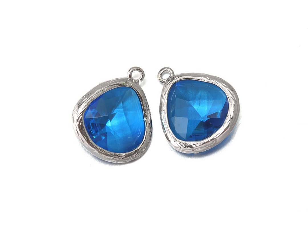 アクセサリー RRRY3 Sapphire Glass Pendant . Jewelry Craft Supplies . Polished
