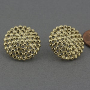 Round Post Earring . Earring Component . Nickel Free . Polished Gold Plated / 2 Pcs - FC661-PG