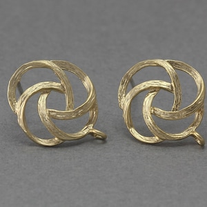 Pinwheel Post Earring . Earring Component . 925 Sterling Silver Post . 16K Matte Gold Plated over Brass  / 2 Pcs - AC131-MG