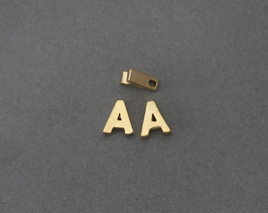 Uppercase Alphabet A Brass Bead . Letters & Numbers . Jewelry Finding…