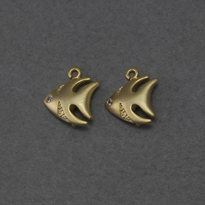 40% OFF . Fish Brass Connector . Matte Gold Plated / 2 Pcs - GC125-MG-CR