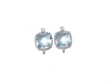 Iolite Glaskontakt. Polerad Original Rodiumpläterad / 2 st - AG006-PR-IO