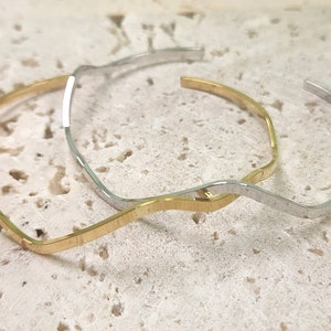 Adjustable Bangle Bracelet . Bracelet Components . Polished Plated / 2 Pcs - Item No. EC360