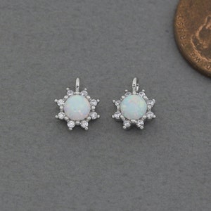 Opaal ster hanger. Bruiloft sieraden, bruids sieraden. Gepolijst origineel gerhodineerd / 2 stuks - FC778-PR-OP