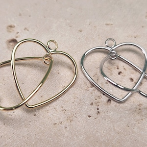 Heart Pendant . Jewelry Craft Supplies . Polished Plated / 2 Pcs - Item No. EC214