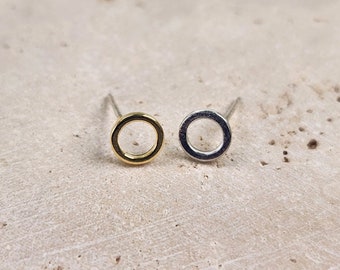 Round Post Earring (ExtraSmall) . Earring Component . Polished Plated / 1 Pair - Item No. EC117