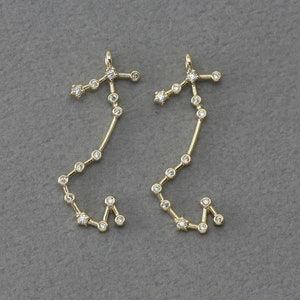 Scorpio Brass Pendant . Constellation, Zodiac Pendant . Birthday Gift . Polished Gold Plated / 1 Pcs - FC374-PG-CR
