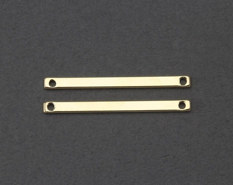 Bar Brass Connector . Jewelry Craft Supply . 16K Polished Gold Etsy