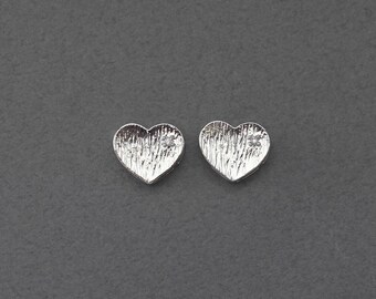 Heart Brass Pendant . Wedding Jewelry, Bridal Jewelry . Polished Original Rhodium Plated over Brass  / 2 Pcs - FC147-PR-CR