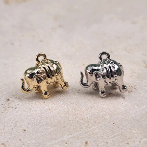 Elephant Pendant . Jewelry Craft Supply . Polished Plated / 2 Pcs - Item No. AC193