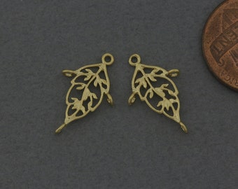 Conector de latão em folha. Suprimentos para artesanato de joias. Banhado a ouro fosco / 2 unidades - FC742-MG