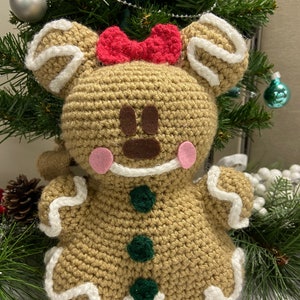 Minnie Gingerbread Man Crochet PATTERN (Not actual item)