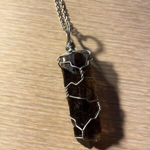 Smokey Quartz Crystal Necklace on 24” chain