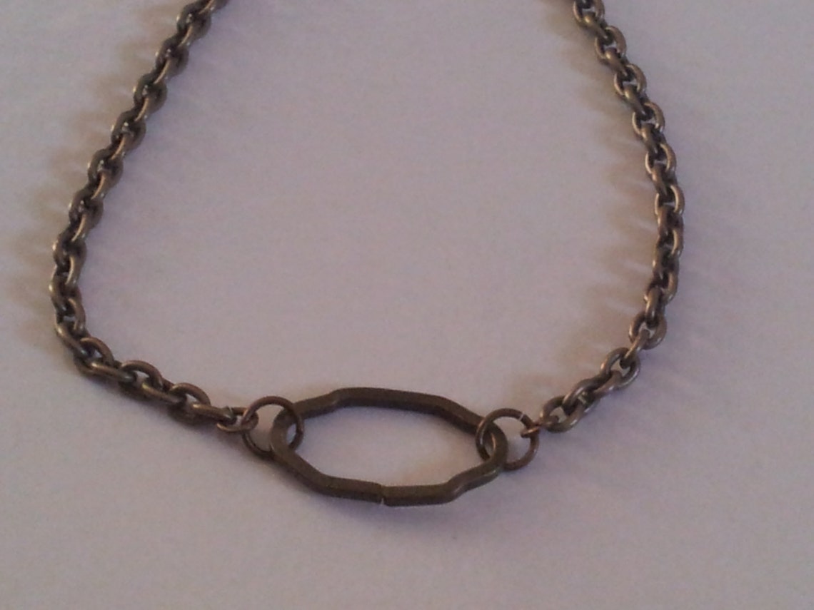 Antique Brass Chain Bracelet Etsy