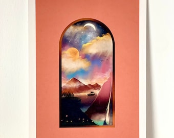 Seascape Illustration Art Print A5 / Art For Home / Illustration Art / Digital Art