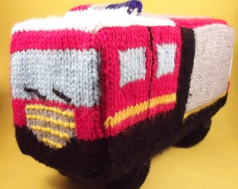 Fire Truck, knitted toy