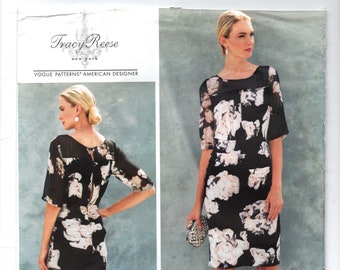 Vogue V1578, Tracy Reese, American Designer, Dress Pattern, Sz A5 (6-8-10-12-14), Uncut Vogue Pattern