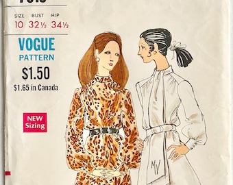 Vogue 7619, Late 60s, Misses' One-Piece Dress Pattern, Size 10, Original Vintage Collectible, Cut & Counted Vintage Vogue Pattern