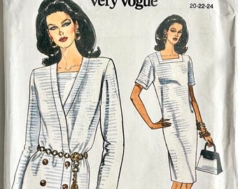 Vogue 8662, Very Easy Very Vogue, Misses' Jacket & Dress Pattern, Size (20-22-24), UNCUT Vogue Pattern