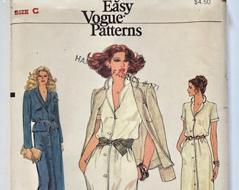 Vogue 7291, Very Easy Vogue Patterns, Misses' Jacket & Dress Pattern, Size C 10-12, Original Vintage Pattern, Unused Vogue Pattern
