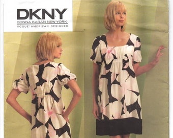 Vogue V1103, Vogue American Designer, DKNY Donna Karan New York, Misses' Dress & Slip, Sz BB (8-10-12-14), Uncut Vogue Pattern