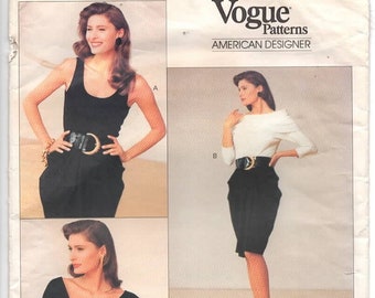 Vogue 2283, Donna Karan New York, Vogue American Designer, Misses&#39; Bodysuit & Skirt Pattern, Sizes 6-8-10, Uncut Vogue Pattern