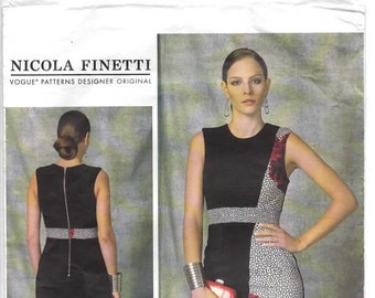 Vogue V1468, Nicola Finetti, Vogue Designer Original, Misses' Dress Pattern, Sz AX5 (4-6-8-10-12), UNCUT Vogue Pattern