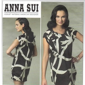 Vogue V1217, Anna Sui, Vogue American Designer, Misses&#39; Dress & Slip Pattern, Sz E5 (14-16-18-20-22), UNCUT Vogue Pattern