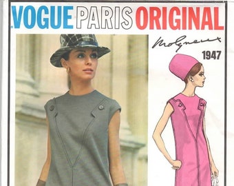 Vogue 1947, Molyneux, Vogue Paris Original, 60s Vintage Pattern, Misses' One-Piece Dress Pattern, Size 12, Uncut Vogue Pattern