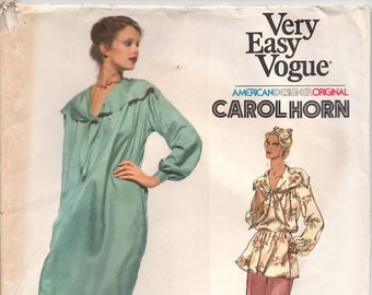 Vogue 1820, Carol Horn, American Designer Original, Misses' Dress, Top & Pants, Size 8, Very Easy Vogue, Vintage 1970s, Uncut Vogue Pattern