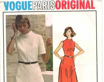 Vogue 2794, Pierre Balmain, Vogue Paris Original, 70s Vintage Pattern, Misses' Dress Pattern, Size 14, Cut and Counted Original
