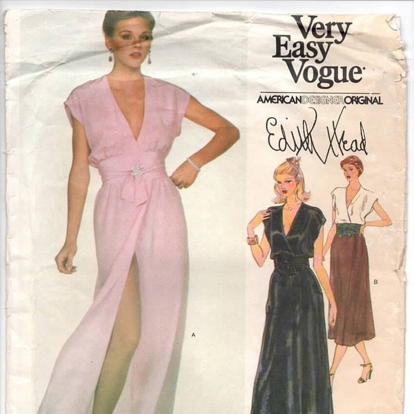 Vogue 2040, Edith Head, Vogue Designer Original, 1970's, Misses' Dress, Tunic, Pants & Belt, Size 10, Uncut Vogue Pattern