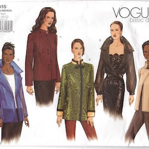 Vogue 2615, Vogue&#39;s Basic Design, Misses&#39; Jacket, Size 8, 10, 12, UNCUT Vogue Pattern