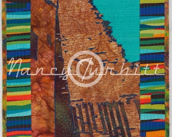 Original Quilt Art, Monumental, 20" x 27", Nancy Turbitt Art