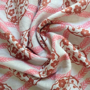 Linen Cotton Blend, 2 3/4 Yards, Amy Butler Print, Alchemy Series, &quot;Kimono&quot;, Pink & White