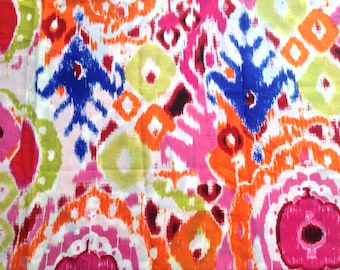 Cotton Bastiste, 1 1/8 Yards, Pink & White, Abstract Print