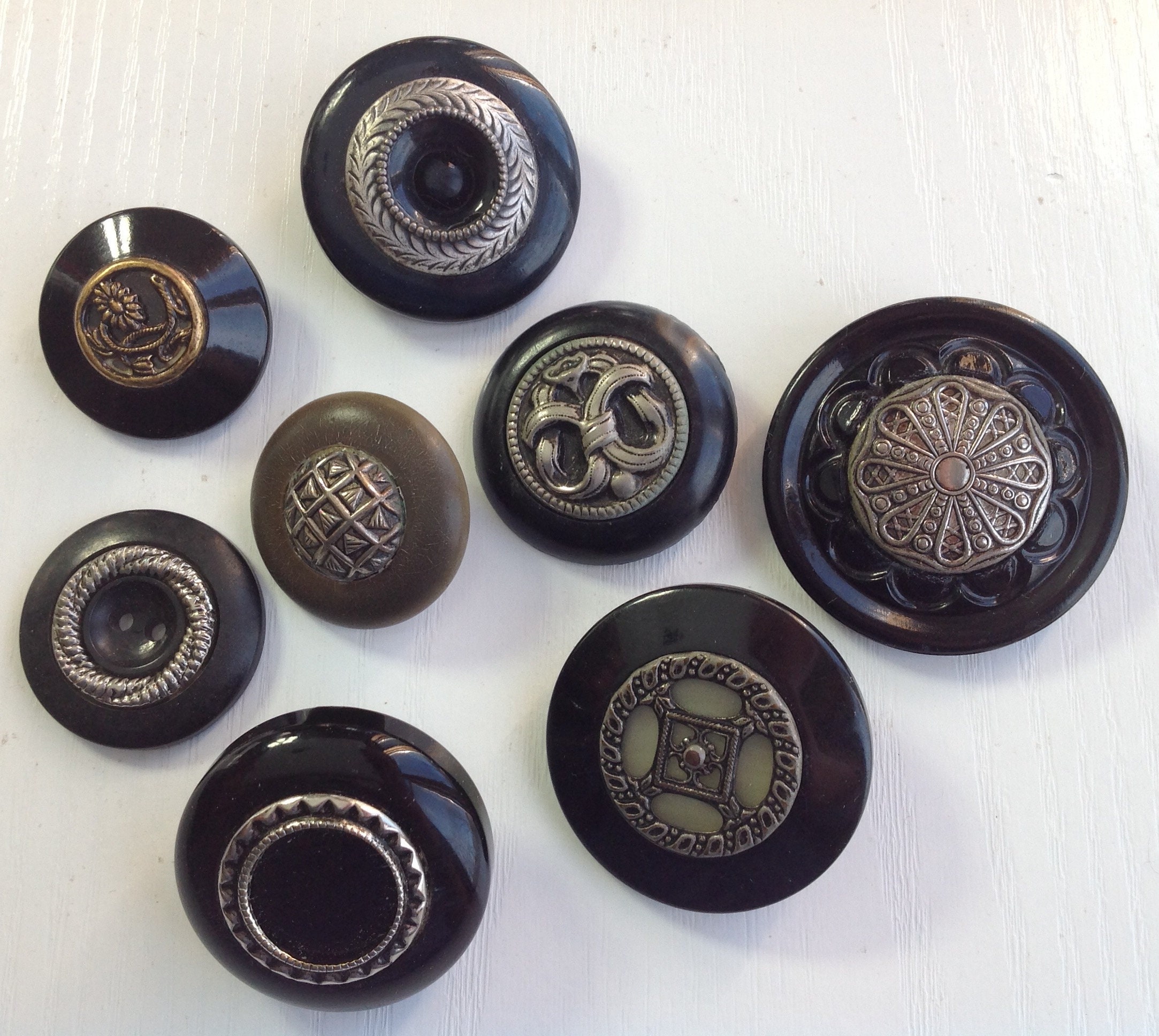 Sewing Sewing & Fiber Collectible Celluloid Button 1 & 1/2 Large