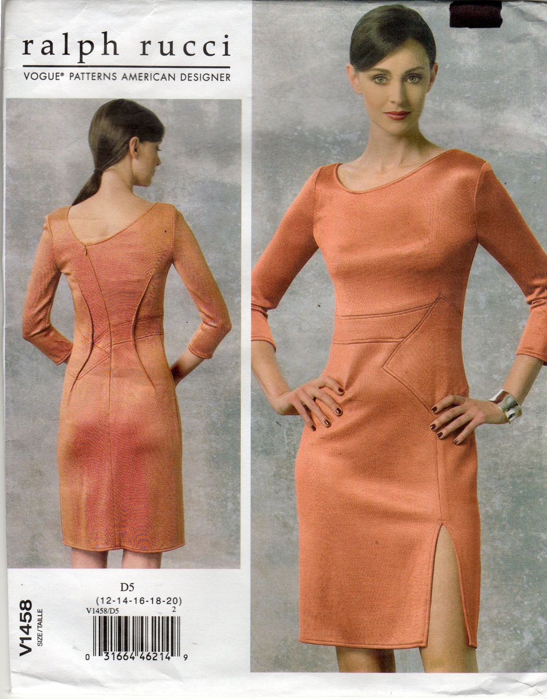 Vogue V1458, Ralph Rucci, Vogue American Designer, Misses' Dress ...