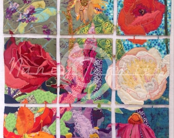 Original Quilt Art, 25" x 30 1/2", Nancy's Garden