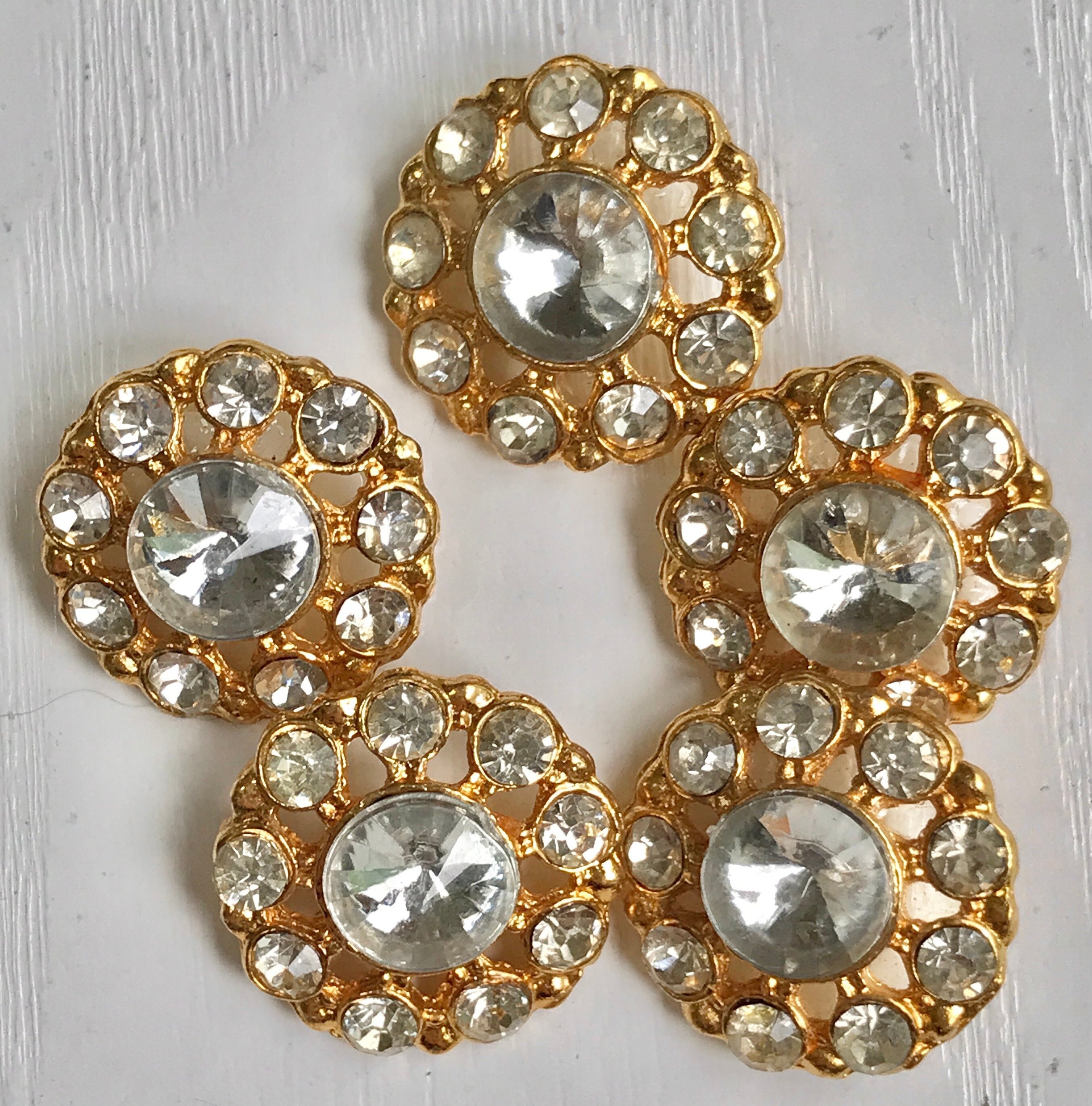 Pave goldtone and rhinestone buttons -- LAST CHANCE!!