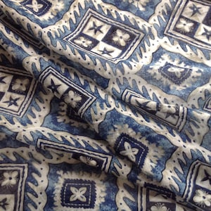 Sheer Cotton, 4 Yards, Blue Diamond Print