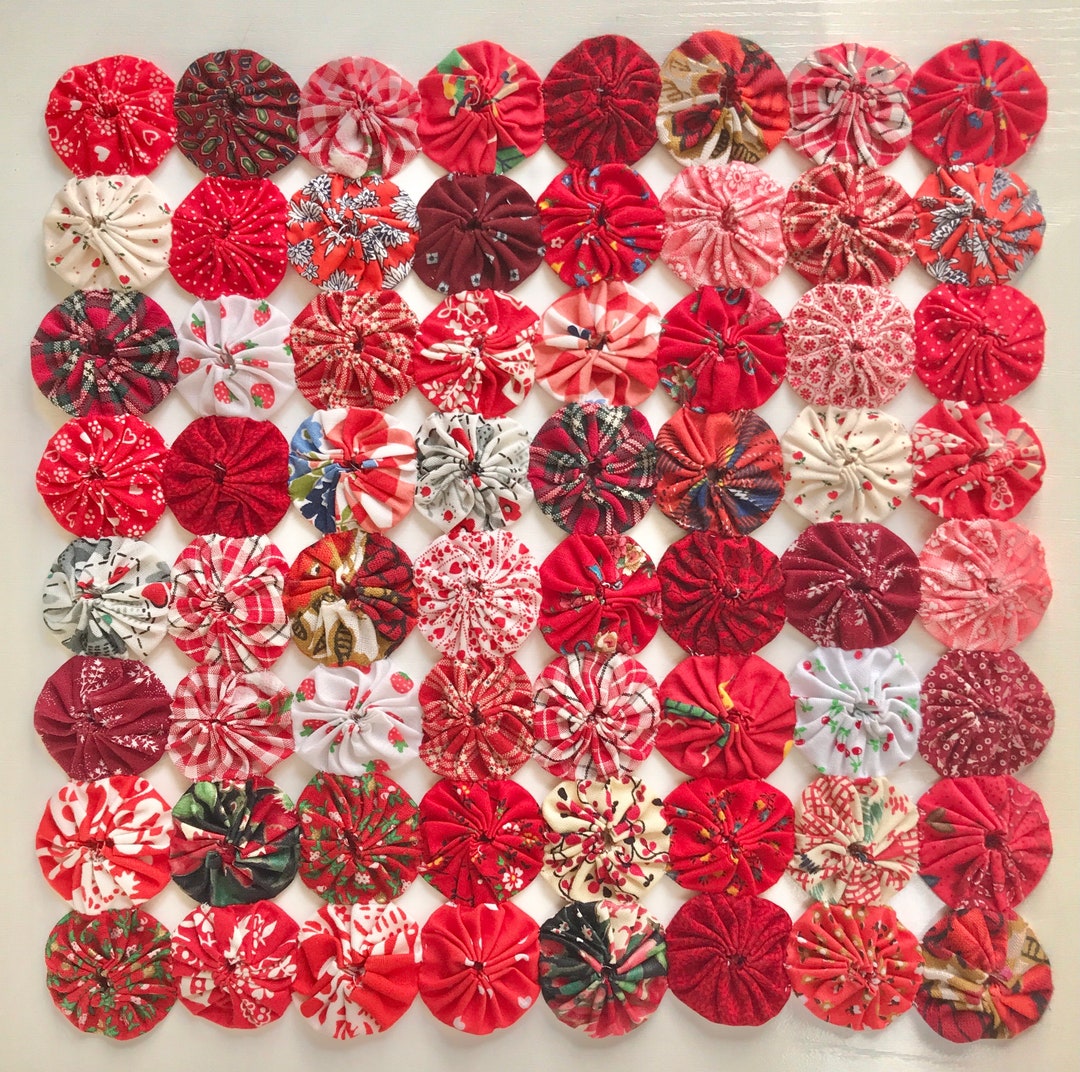 Yoyo Miniquilt Vintage Fabrics Feedsack Fabrics 11 X 11 Etsy