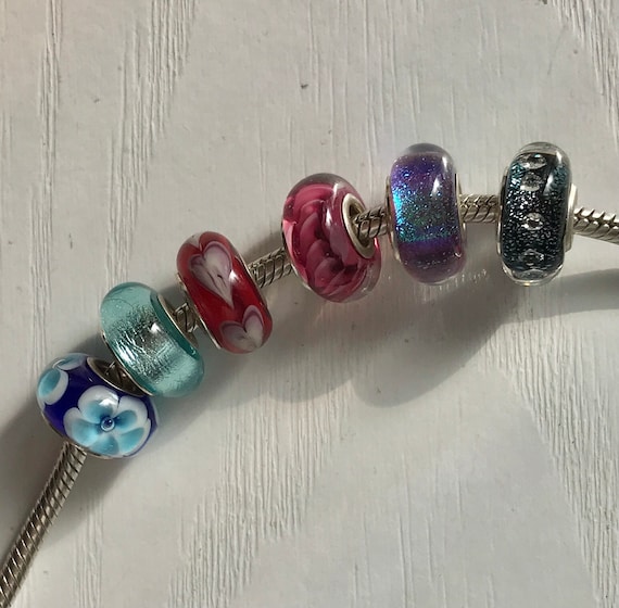 Murano Glass Beads 925 Sterling Stamped Chamilia 925 6 Styles