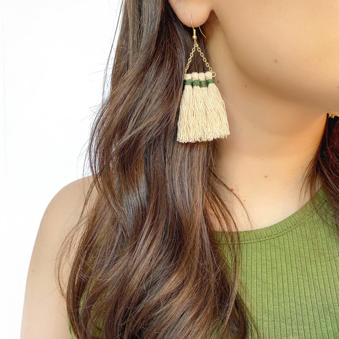 Boho Fluff Fringe Tassel Earrings - Choose Your Color! - 24k Gold or ...