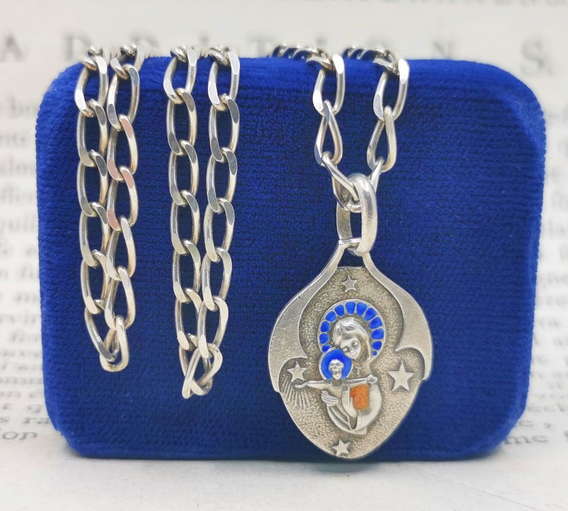 17 Virgin Mary Necklace French Protection Necklace Etsy