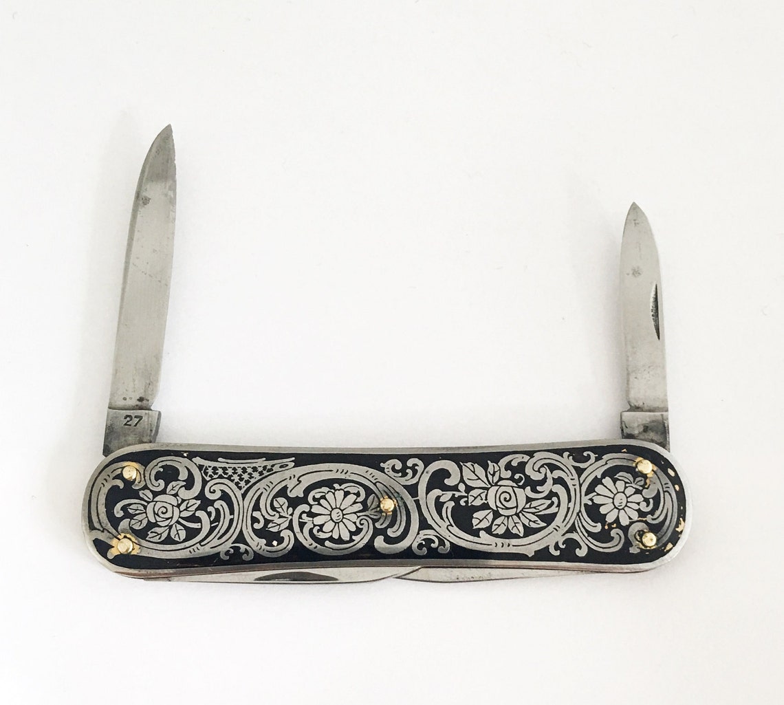 Vintage Pocket Knife EKA Sweden / Vintage Eskilstuna Floral Etsy