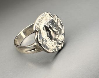 Antique Silver Joan of Arc Ring, US Size 6