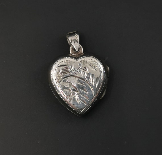 Sterling Silver Heart Locket Photo Locket Pendant Silver | Etsy