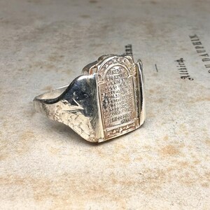 Antique Spanish Religious Ring, Prayer Ring, US Size 8 3/4 image 8